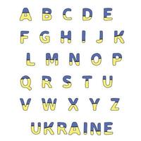 Colored Letters Ukrainian Alphabet Lore Style Stock Vector