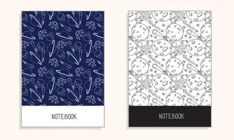 Cover for notebook about space, in doodle style. Vector illustration.