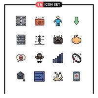 16 Creative Icons Modern Signs and Symbols of rack mount computer family download arrows Editable Creative Vector Design Elements