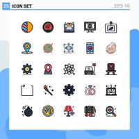Universal Icon Symbols Group of 25 Modern Filled line Flat Colors of ultrasound diagnostics mail baby science Editable Vector Design Elements