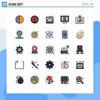 Universal Icon Symbols Group of 25 Modern Filled line Flat Colors of ultrasound diagnostics mail baby science Editable Vector Design Elements