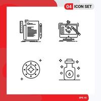 Line Pack of 4 Universal Symbols of code processing programming project galaxy Editable Vector Design Elements