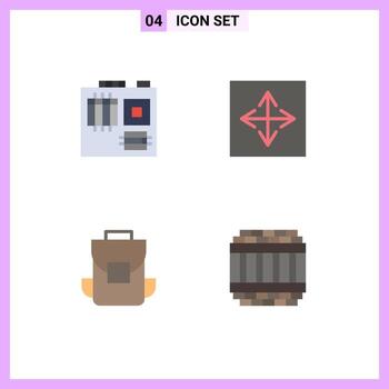 4 iconos creativos signos y símbolos modernos de computadora multimedia navegador angular bolsa trasera elementos de diseño vectorial editables vector