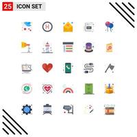 Modern Set of 25 Flat Colors and symbols such as bloons online arrow education book Editable Vector Design Elements