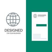 World Globe Internet Design Grey Logo Design and Business Card Template vector