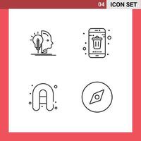 4 Creative Icons Modern Signs and Symbols of user inflatable boat programming delete travel Editable Vector Design Elements