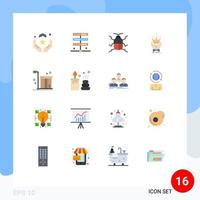 16 Universal Flat Colors Set for Web and Mobile Applications royal king server honor nature Editable Pack of Creative Vector Design Elements