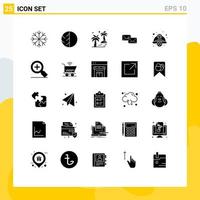 Pictogram Set of 25 Simple Solid Glyphs of forward mail skin arecaceae tree Editable Vector Design Elements