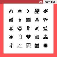 Universal Icon Symbols Group of 25 Modern Solid Glyphs of upload sync arrow install app Editable Vector Design Elements
