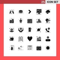 Universal Icon Symbols Group of 25 Modern Solid Glyphs of upload sync arrow install app Editable Vector Design Elements