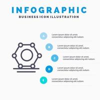 Digital Network Super connected Line icon with 5 steps presentation infographics Background vector