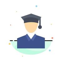 Cap Education Graduation Abstract Flat Color Icon Template vector