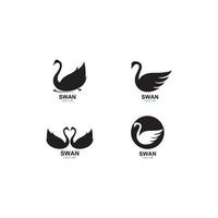 Ilustración de vector de plantilla de logotipo de cisne