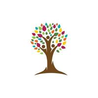 family tree logo template vector