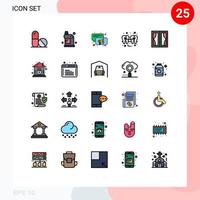 Set of 25 Modern UI Icons Symbols Signs for frame wire conversation tooth filling Editable Vector Design Elements