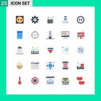 Set of 25 Modern UI Icons Symbols Signs for technology motion user glasses server Editable Vector Design Elements