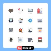 16 iconos creativos signos y símbolos modernos de sincronización de engranajes creativos cuidado médico paquete editable de elementos de diseño de vectores creativos