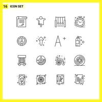 16 Creative Icons Modern Signs and Symbols of office business scarecrow fast ring Editable Vector Design Elements