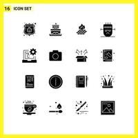 16 Creative Icons Modern Signs and Symbols of code mask computer halloween frankenstein Editable Vector Design Elements