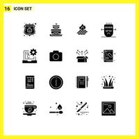 16 Creative Icons Modern Signs and Symbols of code mask computer halloween frankenstein Editable Vector Design Elements