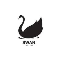 Ilustración de vector de plantilla de logotipo de cisne