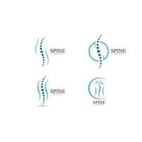 Ilustración de vector de plantilla de logotipo de símbolo de diagnóstico de columna vertebral