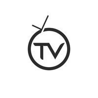 ilustración de icono plano de diseño de logotipo de tv vector