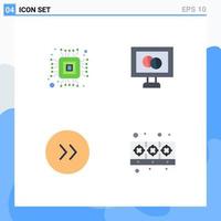 Pack of 4 Modern Flat Icons Signs and Symbols for Web Print Media such as chip cooker medical arrows food Editable Vector Design Elements