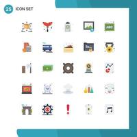 Set of 25 Modern UI Icons Symbols Signs for preschool abc clipboard upload image Editable Vector Design Elements