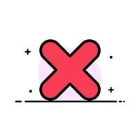 Delete Cancel Close Cross  Business Flat Line Filled Icon Vector Banner Template