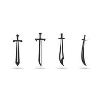 Set of swords logo template vector icon illustration