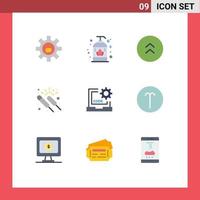 9 Flat Color concept for Websites Mobile and Apps coding night circle group event Editable Vector Design Elements