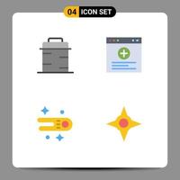 4 Universal Flat Icon Signs Symbols of pan space giving website navigation Editable Vector Design Elements