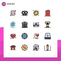 16 Creative Icons Modern Signs and Symbols of network international sun business fuel Editable Creative Vector Design Elements