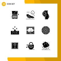 User Interface Pack of 9 Basic Solid Glyphs of city water pregnant rainy drop Editable Vector Design Elements