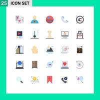 Modern Set of 25 Flat Colors Pictograph of random mix dermatology arrow phone Editable Vector Design Elements