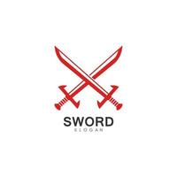 conjunto de ilustración de icono de vector de plantilla de logotipo de espadas