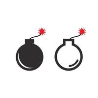 Simple bomb logo vector icon illustration design