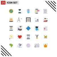 Pictogram Set of 25 Simple Flat Colors of edit mobile phone hosting love chat Editable Vector Design Elements