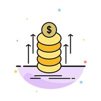 Money Bundle Transfer Coins Abstract Flat Color Icon Template vector