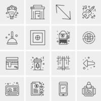 16 iconos universales de negocios vector ilustración de icono creativo para usar en proyectos relacionados con la web y dispositivos móviles