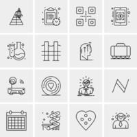 16 iconos universales de negocios vector ilustración de icono creativo para usar en proyectos relacionados con la web y dispositivos móviles