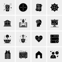 16 iconos universales de negocios vector ilustración de icono creativo para usar en proyectos relacionados con la web y dispositivos móviles