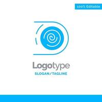 Abstract Circulation Cycle Disruptive Endless Blue Solid Logo Template Place for Tagline vector