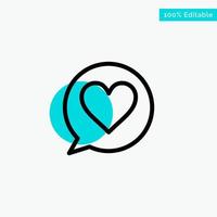 Chat Love Heart turquoise highlight circle point Vector icon