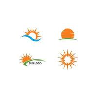 conjunto de plantilla de ilustración de icono de vector de logotipo de sol