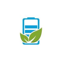 Eco green Battery logo vector icon illustration