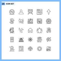 Line Pack of 25 Universal Symbols of bug arrow computer website alert Editable Vector Design Elements