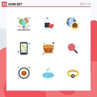 9 Creative Icons Modern Signs and Symbols of office bag water smart phone mobile Editable Vector Design Elements