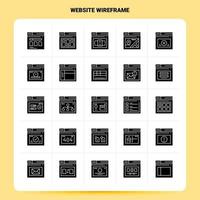 Solid 25 Website Wireframe Icon set Vector Glyph Style Design Black Icons Set Web and Mobile Business ideas design Vector Illustration